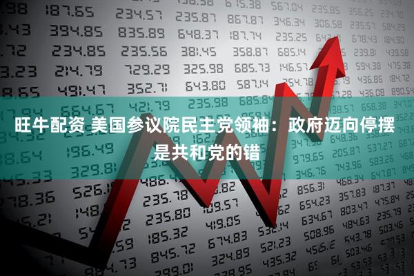 旺牛配资 美国参议院民主党领袖：政府迈向停摆 是共和党的错